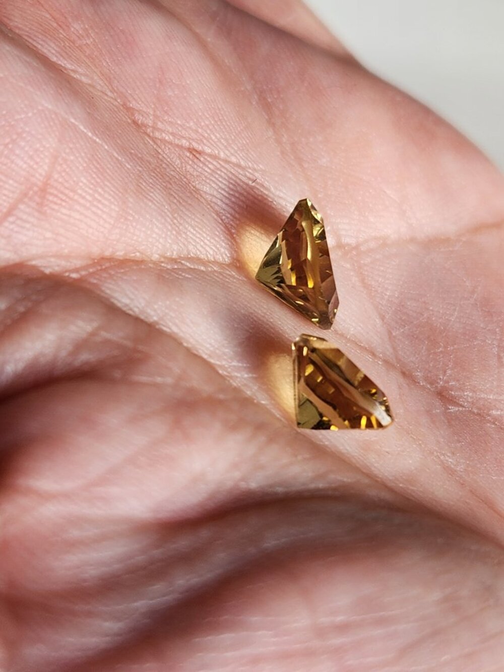 VTG Matched Pair Natural Citrine 5.60 CTW Golden Cushion Cut Loose Gemstones 9mm - Picture 14 of 16
